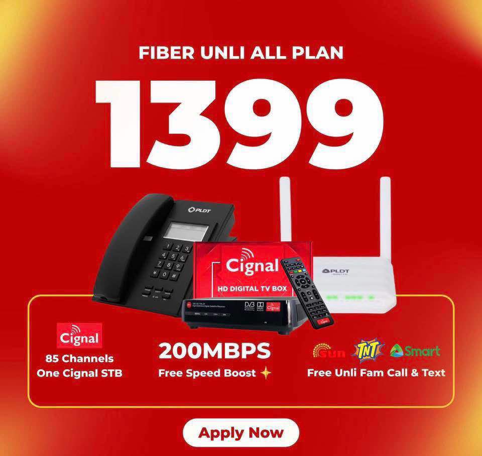 PLDT Fiber Unli All Plan 1399