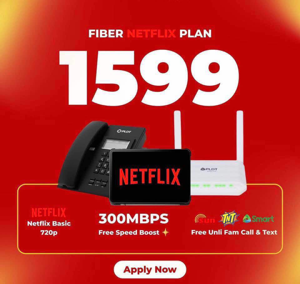 PLDT Fiber Netflix Plan 1599